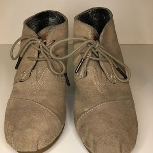 Taupe Suede Toms Bootie size 5.5